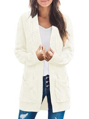 Cozy Cable Knit Open Front Cardigan Sweater for Fall - Stylish Outerwear